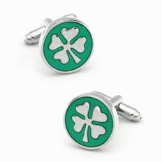 iGame Arrival Cuff Links Green Lucky Clover Brass Material Mens Cufflinks - Multicoloured