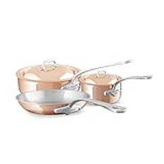 Mauviel M’6S 6-Ply Polished Copper & Stainless Steel 5-Piece Cookware Set With Cast Stainless Steel Handles, Suitable For All Types Of Stoves, Made In France