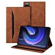 Auslbin Xiaomi Pad 6/Xiaomi Pad 6 Pro 11" Tablet Case, Classical PU Leather, Bussiness Case for Xiaomi Pad 6/Xiaomi Pad 6 Pro, Brown