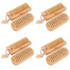 4 count nail cleaning pig bristle brush double sided hand wash