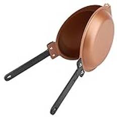 Double Side Frying Pan, Pancake Maker Nonstick Copper Easy to Flip Pan Pancake Pan Fried Egg Pan for Fluffy Pancakes, Omelets, Frittatas, Dishwasher Safe