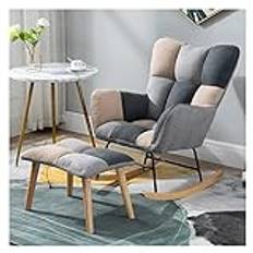 CMYKATB Nursy Rocking Chair Upholsted Glid Rock w High Backrest Armchair Comfy Chair for Living Room,Mid Century Teddy Reading Chair Leisure Chair