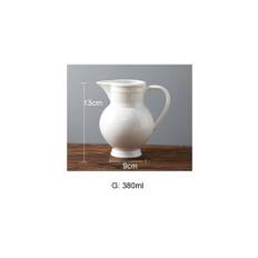 (a-G 380ml) Nordic White Ceramic Milk Jug Frothing Pitcher Cup Cafe Teatime Barista Coffee Maker Tools Cafeteira Coffeeware Latte Art