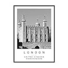 Tower of London Travel Print London Wall art Black and white Poster A4 Print only 21 X 29.7cm (8.3x11.7inch)