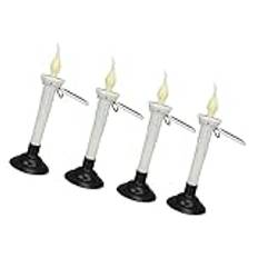 Shipenophy Solar Powered Candles Outdoor Taper Candle Light Warm White Dynamic Flashing Multifunctional 8H Continuous Lighting for Table