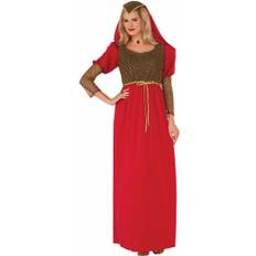 Renaissance Lady Red Costume Dress Adult Women - Standard One Size Fits Most