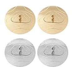 4PCS Candle Cover Topper, Dustproof Candle Lid Zinc Alloy Scented Candle Cover 2 Gold and 2 Silver Candle Extinguish Cover for Jar Candles Fits for 7-8CM Dia Jar Candle