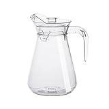 NETANY 50oz Water Carafe with Flip Top Lid, Clear Plastic Pitcher