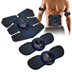 Brrnoo EMS Abdominal Muscle Stimulator, Abs Trainer Muscle Stimulator Belt 6 Modes 9 Levels Slender Tone With Lcd Display Gel Pads