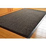 Ultralux Indoor Entrance Mat, Polypropylene Fibers and Anti-Slip Vinyl  Backed Entry Rug Doormat, Brown