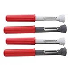 4Pcs Apple Peeler and Corer, 2 in 1 Professional Stainless Steel Kitchen Fruit Core Removal Tool Multifunctional Retractable Fruit Corer for Cored Apples, Pears, Bell Peppers (Red)