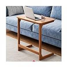 SFNIOKFG Overbed Table Wheels The Sofa Overbed Table Over Bed Table Sofa Side End Table, C Shaped Table Over Bed Table, End Stand Desk Coffee Tray Side Table (Walnut Color 60+Times; 70)