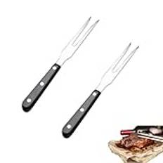 YYLFDC 2 Pcs Carving Fork, Meat Fork, Pot Fork Classic BBQ Fork Christmas Cooking Fork Black Long Handle Fork for Party Festival, Roastingserving Forks for Pork Turkey Chicken Beef BBQ