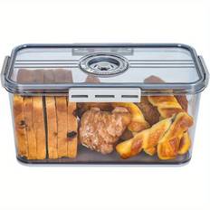 Leakproof Airtight Bread Box With Timer - Bpa-free, Portable Food Storage Container For Toast, Fruits & Vegetables - Kitchen Organization Essential - 1 PC