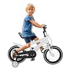 LENDISIY Kids Bicycle 14 Inch Kids Bicycle Girls Boys Universal Kids Bike with Support Wheels Bike Kid's for Girls and Boys 2-4 Years Old (White)