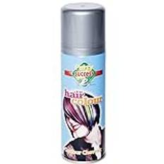 HOT LOOK LDIES WOMENS MENS UNISEX FANCY DRESS NOVELTEY HAIR SPRAY WHITE BLACK YELLOW ORANGE PINK SILVER PURPLE RED GREEN BLUE 125ML (SILVER)