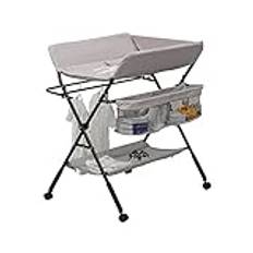 Pantanal Baby Folding Changing Table for Diaper Nappy with Storage on Wheels, Mobile Infant Nursing Changing Station Table Height Adjustable Newborn Care Massage with Storage Bag Height Rule (Grey)