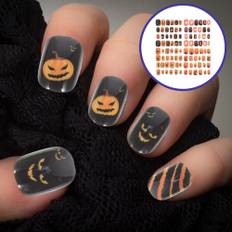 96 pcs nail piece detachable press on nails halloween tips manicure false