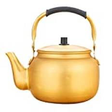 creative kettle Yellow Aluminum Teapot Lightly Boil Water Pot Korean Rice Jug Household Gas Kettle Ergonomic Handle Large-Capacity Teapot kettle gift (Size : 8L/270.5OZ)