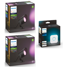 Philips Hue - 2x Lily XL Spot Light - Hue Outdoor- White & Color Ambiance + Bridge 2.1 - Bundle