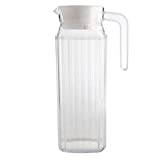 2Pcs 1L Plastic Water Carafes with White Flip Tab Lids- Food Grade &  Recyclable Shatterproof Pitchers - Juice Jar