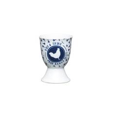 KitchenCraft Traditional Blue Hen Porcelain Egg Cups - white (6.5 H x 4.8 W x 4.8 D cm)