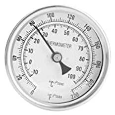 Bi Metal Thermometer, 1/2"MNPT 0~220F Liquid Thermometer BBQ Thermometer Gauge Weldless Bi metal Thermometer Kit for Homebrew Beer and Wine Thermometer