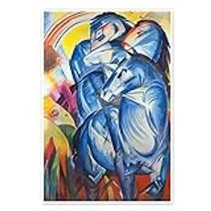 Tower of Blue Horses Poster by Franz Marc 60 x 90 cm Blue Abstract art Wall decor