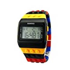 Watch Colorful Wrist Unisex Digital Sport Watch Watch Jewelry for Easter Valentine's Day Lego Adults(As Shown, One Size)