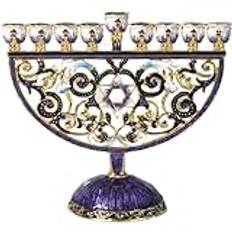 Enamel Hanukkah Menorah Candelabrum Antique Candlestick Party Ornaments Gift