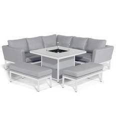 Maze Pulse Square Corner Dining Set with Fire Pit Table Lead Chine