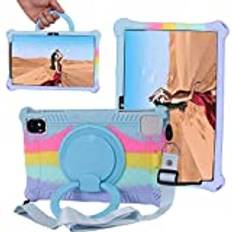 YHFZR Case for OPPO Pad Air, Soft Silicone Shockproof Kids Friendly Case with Rotating Stand for OPPO Pad Air 10.4 Inch, Colorful