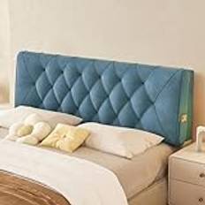 ZZYK Headboard Large Backrest Full Bedside Cushion,Rectangle Wall Support Pillowboard Headboard Upholstered Daybed Bedroom Bolster with Removable Cover,Blue,Paste/47x23x2In