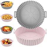 Air Fryer Silicone Basket Round Reusable Bpa Free 20cm/22cm Air Fryer Tray  Mold Liner Accessories