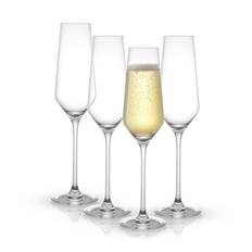 JoyJolt Set of 4 6.7oz Layla Crystal Champagne Glasses