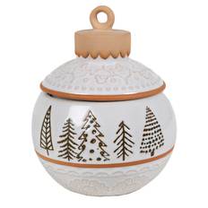 Festive Forest Stone Jar with Lid - 16 x 39 x 16cm