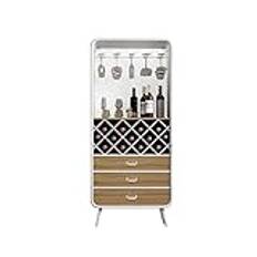 Wine Cabinet Multifunctional Liquor Cabinet Floor-to-ceiling Wine Cabinet Sideboard Vintage Wine Rack Wrought Iron Restaurant Small Lockers A Cabinet for Storing Alcoholic Beverages(Size:76cm)