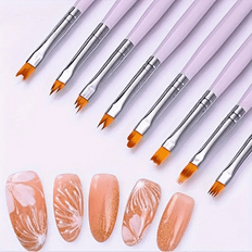 SHEIN pcs Nail Art Brush Set  D Builder Gel Brush Acrylic Drawing Pen SalonQuality Design Tools For Home Manicure And Salon Use