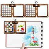 Portable Sketchbook Watercolor Paint Wooden Painting Box Travel Paint Box  Tray Painter Gift Stirring Tray Arts And Crafts for Kids Ages 8-12 Boys  Drawing 