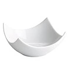 drinkstuff Moonlight Scalloped Edge Square Serving Bowl 11.5cm - White Porcelain Serving Bowl
