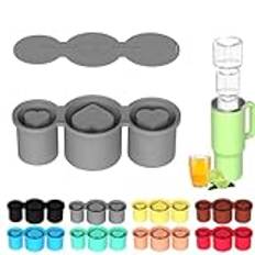 Ice Cube Tray for Stanley Cup Silicone Ice Mold Insulated Water Cup Special Ice Molds Heart Shaped Hollow Easy Release Picnic Beach Party Whiskey Tea Coffee Kitchen Utensil Gadgets with Lid (G)