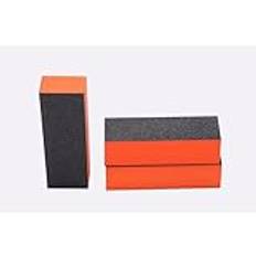 3 Sides Nail Buffers Blocks, Durable Washable Nail Sanding Blocks Nail Sponge for Professionals Families Pedicure Manicure Tool(Orange)