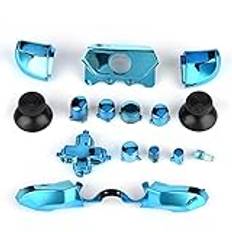 Full Button Set for XBOX, ABS Replacement Full Button for Xbox Series X, Ergonomic Thumbstick Mod Housing Shell Replace Part Compatible for Microsoft Xbox One Controller 3.5mm Jack(Blue)