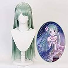 GUANBBD Game Princess Connect! Re: Diving Cosplay Wigs Misumi Chika Synthetic Green Hair Anime Hair Halloween Wig Accessories