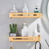 Gricol Shower Caddy Bathroom Corner Shelf with Hooks, Shampoo Holder  Organizer, No Drilling Adhesive Basket Storage