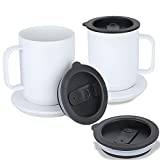  Sliding Lids for Ember 10 oz Coffee Mug Lids, Lids Replacement  for Ember Temperature Control Smart Mug 2 10oz Splash Proof & Spill Proof  (2 Black): Home & Kitchen