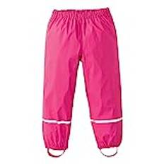 Kids Waterproof Trousers Thin Girls Boys Rain Pants Outdoor Windproof Mud Dirty Proof Trousers Rainwear for Children Pink 98/104