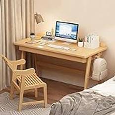 desk,Computer Desk, Natural Bamboo Student Desk with 2 Drawers and Storage Shelves, Simple and Modern Writing Desk for Home Office (39 inch, White)