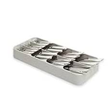 BOAA Fresh Cutlery Organiser with Nine Compartments (Light Grey) for Kitchen Drawer, Cutlery Tray, Organiser System, Kitchen Drawers Organiser, Kitchen Storage, 16.5 cm Width