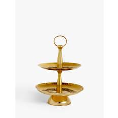 John Lewis Hammered Stainless Steel 2-Tier Cake Stand